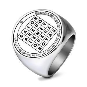 Anillo de Acero Inoxidable 316 con Figura Mística de Salomón, el <span class=keywords><strong>Rey</strong></span>, Segunda Pentáculo de Saturno, Grabado Láser, <span class=keywords><strong>Amuleto</strong></span>, Joyería, Anillos R256 - Product Image 5