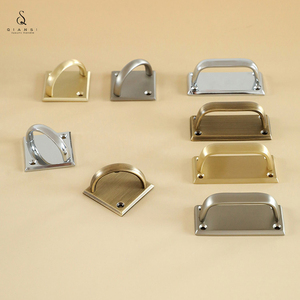 Qiansi hk0644 vuông rắn brass đồ nội thất xử lý với backplate chải Nickel Tủ núm ngăn kéo tủ Closet <span class=keywords><strong>Door</strong></span> <span class=keywords><strong>handles</strong></span> - Product Image 1