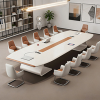 Table de conférence moderne de 79 à 315 pouces de large (6,5 à 26 pieds) pour 6 à 26 personnes avec structure en acier