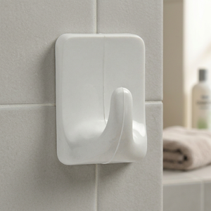 VL. Self-Adhesive <b>Wall</b>-Mounted Single Tier Plastic Rectangular Large <b>Hooks</b> 1009 Model for Clothing Use - Product Image 3
