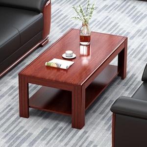 Aoga Furniture Solid Wood <b>Coffee</b> <b>Table</b> Reddish Brown <b>Walnut</b> Color Storage Shelf Living Room Office Use - Product Image 2