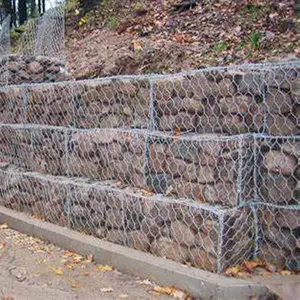 2x1x 1m pvc kaplı galvanizli gabion kutusu duvar 80*100mm altıgen gabion sepeti tel örgü malezya fiyat