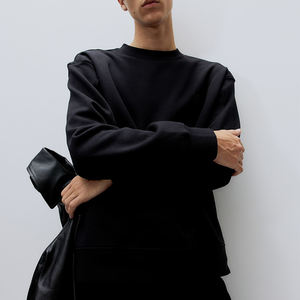 ขนาดบวกผู้ชายฤดูหนาวHoodiesผ้าฝ้าย100%เสื้อไม่มีHood Mens Customปักสบายๆลูกเรือคอเสื้อ - Product Image 4