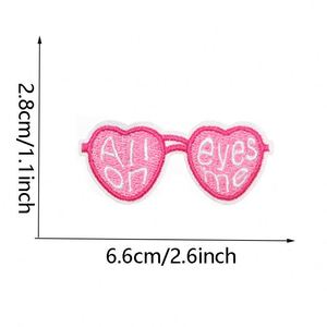 New Embroidered Iron on pink Sunglass Hat Star Cake <b>rainbow</b> Horss Patch for Clothing Hat Bag Decoration - Product Image 3