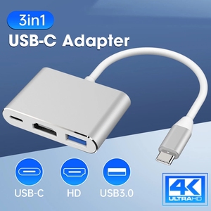 Hub USB-C 3-en-1 OEM avec ports USB 3.0, OTG et HDTV 4K, station d'accueil Type-C avec port de charge pour adaptateur <span class=keywords><strong>MacBook</strong></span> - Product Image 6