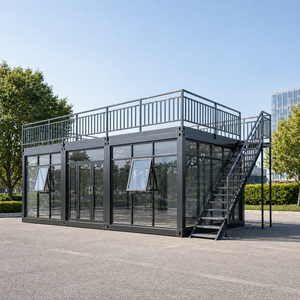 Maison en verre sur mesure à prix d'usine avec terrasse sur le toit, café, boutique ou bureau modulaire préfabriqué à <span class=keywords><strong>vendre</strong></span> - Product Image 5