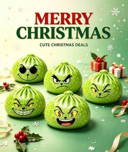 Christmas Grinch Bun Squishy Toy <b>Blind</b> BoxGreen Steamed Bun Squeeze Fidget Stress Relief Party Favor Christmas Surprise Gift - Product Image 1