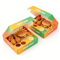 Boîte d'emballage pour repas rapides Shawima, poulet frit, burger, personnalisable, vente en gros, bon marché, boîte en papier recyclable avec compartiment pour sauce