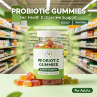 Gommes probiotiques avec prébiotiques, complément alimentaire synbiotique pour la santé intestinale