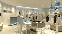 Garage de vêtements pour enfants, en bois, personnalisé, de haute qualité, avec éclairage LED, boutique de bébé, à la mode