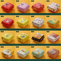 Logo personnalisé Sandwich Popcorn Hot Dog Sac en papier Boîte à lunch Poulet frit Hamburger Boîte Burger Impression Emballage de marque Fast Food