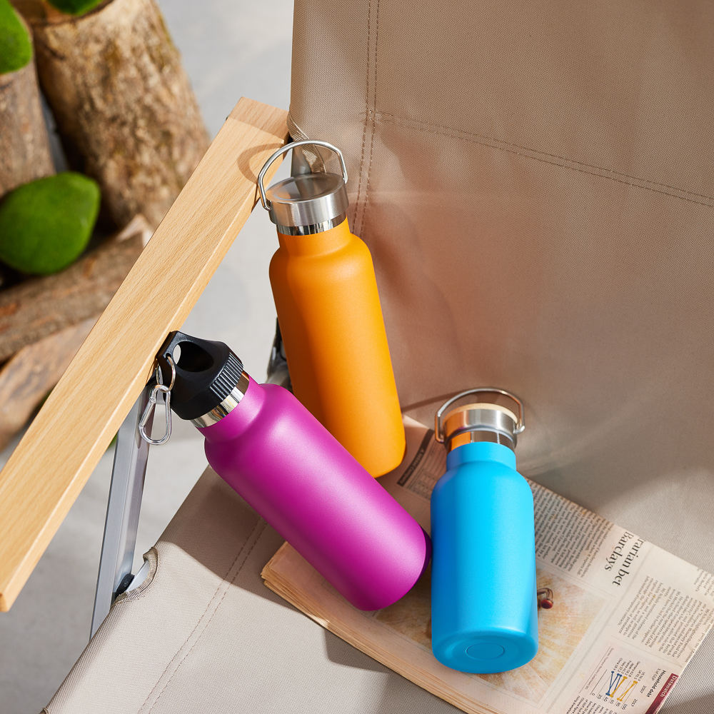 Haers Hot Selling 350ml/500ml/750ml Riding Double Wall 304 Stainless Steel  Insulated Keep Cold and Hot Water Bottle with Lid
