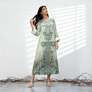 Robe Abaya en Polyester Imprimé de Haute Qualité pour Femmes Musulmanes, Design Élégant Personnalisé, Convient à Diverses Occasions, Vente en Gros - Product Image 2