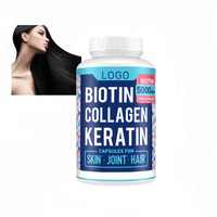 Capsules végétaliennes de biotine 10000mcg à force maximale pour la croissance des cheveux, sous marque privée, pour cheveux, peau et ongles, 3 en 1