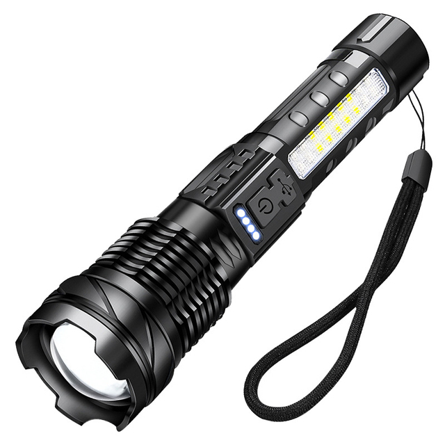Super Bright Led Flashlight High Lumens Rechargeable With 8 Lighting Modes Hand Flash Light