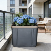 Jardinières carrées en acier galvanisé, durables, anti-corrosion, pour l'intérieur et l'extérieur, avec revêtement en poudre, pour la plantation à domicile