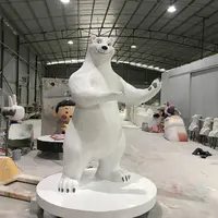 Fiberglass Beruang Kartun Hewan Model Beruang Besar Luar Ruangan Dekorasi Taman Patung Seni Kustomisasi Pasang Bermain