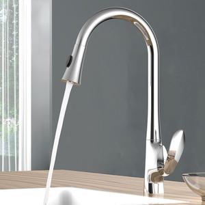 Robinet de cuisine et de salle de bain moderne minimaliste tout en cuivre, à unité unique, avec bec extractible extensible, eau chaude/froide, fonctionnement de 20 à 85 °C - Product Image 5