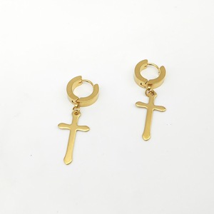 Pendientes de clip cruzados de acero inoxidable, negro, dorado, plateado, diseño geométrico moderno para orejas sin perforar - Product Image 3