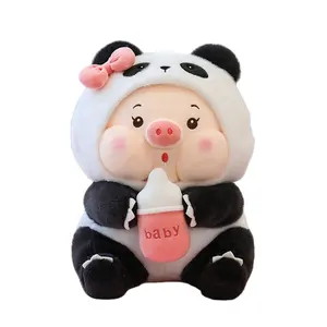 Cpc Yanxiannv Custom Soft Plush Panda Stuffed Animal Toy Making Panda Transforms Into Milk Tea Pig