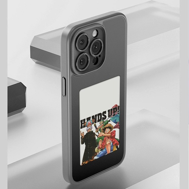 New-tech NFC Function Phone Case for Iphone 15 14 13 Pro Max DIY Cases E Ink Screen Phone Cover Cartoon Girl Fundas Battery Free