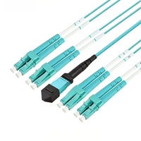 Cable de Fibra Óptica Multimodo NX CORE MPO a LC OM3 OM4 de 12 Núcleos, Conector de Distribución para Redes de Centros de Datos FTTH