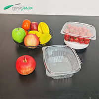 Contenitori in Plastica PET Trasparente con Coperchio a Cerniera per Alimenti, 32oz, Scatole per Insalata, Frutta e Verdura