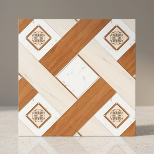 Vistaar Foshan Supply 400x400mm Wood Look Ceramic Floor Tiles with 5 Year Warranty Anti-Slip Rustic Design for Outdoor Use - Product Image 1