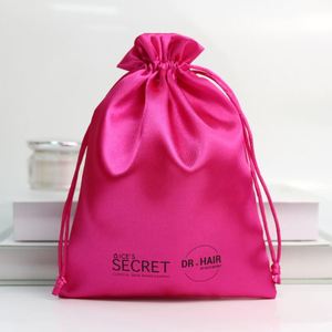 Sacs de protection en soie de luxe personnalisés pour perruques, sacs cadeaux de qualité avec cordon de serrage pour cosmétiques, bijoux, lingerie, sacs à main, pochettes en satin pour cheveux - Product Image 3
