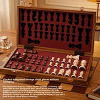 Jeu d'échecs en bois massif 39*39cm, pièces magnétiques pliables, grand plateau en pin, échiquier pliable, cadeaux éducatifs d'intérieur