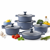 Ensemble de 4 ustensiles de cuisine antiadhésifs en fonte de qualité alimentaire, motif grain vertical, style japonais, pour restaurant commercial, avec poignée douce au toucher