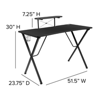 Offre Spéciale : Ensemble Bureau Gaming Noir et Chaise Gaming Inclinable Bleu-Noir avec Porte-Gobelet – Mobilier Informatique pour Bureau à Domicile et E-Sport