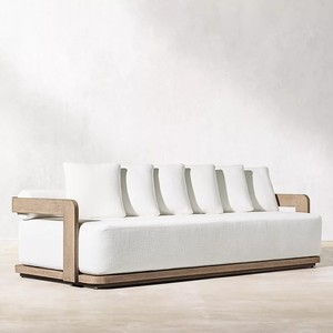 Ensemble de meubles de luxe en teck pour l'extérieur, résistant à l'eau et à la corrosion, canapé, <span class=keywords><strong>table</strong></span> et <span class=keywords><strong>chaises</strong></span> en bois massif pour cour, villa, hôtel, balcon, <span class=keywords><strong>jardin</strong></span> - Product Image 2