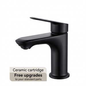 <span class=keywords><strong>Rubinetto</strong></span> per Lavabo in Lega di Zinco Nero Opaco di Alta Qualità a Basso Prezzo, <span class=keywords><strong>Miscelatore</strong></span> Monocomando con Valvola in Ceramica - Product Image 1