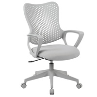 Chaise de bureau exécutive de luxe réglable en maille, design moderne, ergonomique, pivotante, avec accoudoirs fixes, multifonctionnelle pour bureau à domicile et salle à manger