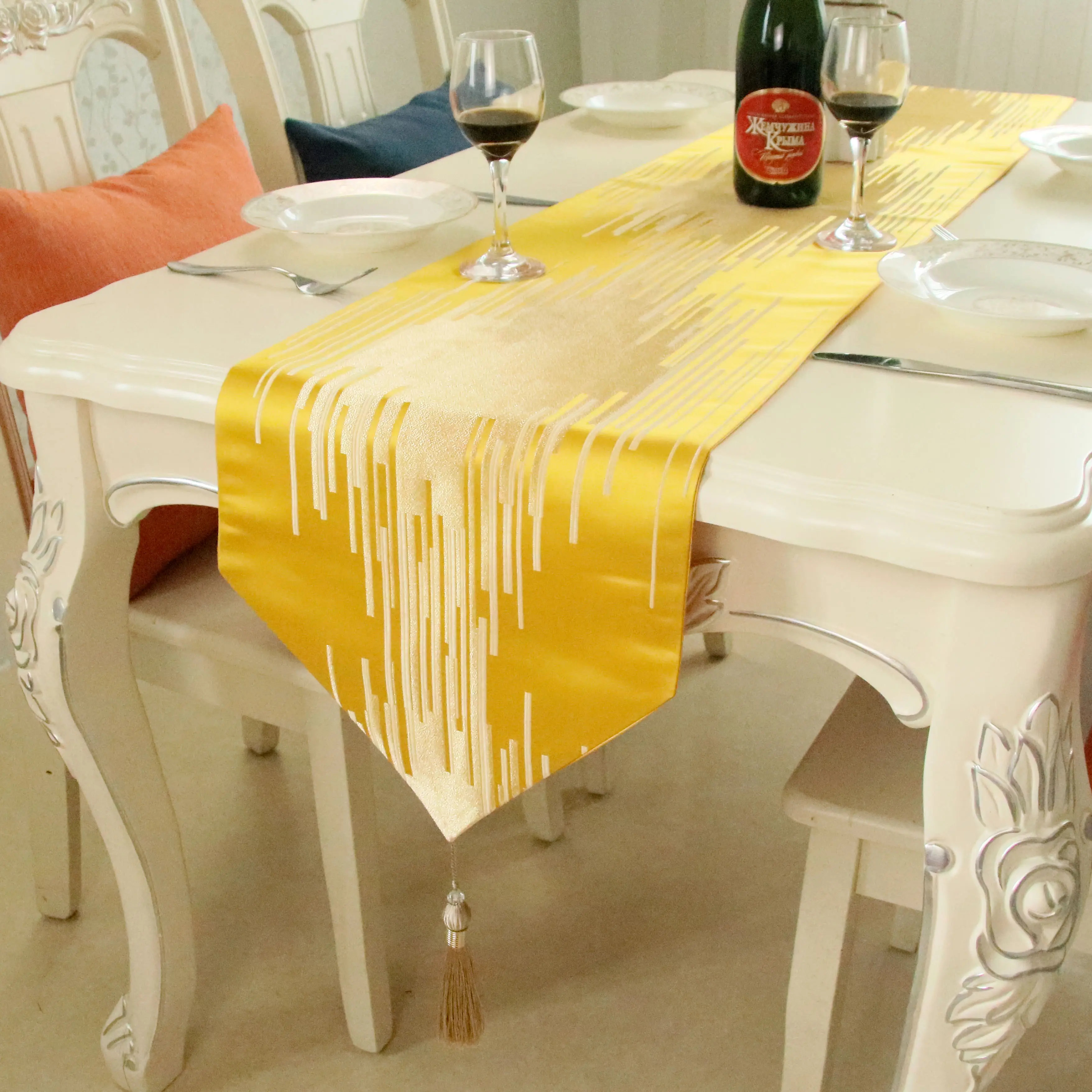 Mantel de lino moderno y europeo para mesa, decoración de lujo, ligera