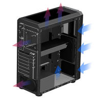 Boîtiers d'ordinateur de jeu Hunter RGB à refroidissement par eau transparent sur toute la surface, ATX Micro-ATX