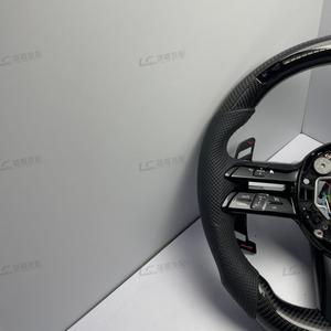 Volant <span class=keywords><strong>sport</strong></span> de remplacement OEM en fibre de carbone et cuir pour Benz GLA45 GL63 S63 G500 G63 avec affichage LED et surpiqûres de couleur personnalisées - Product Image 4
