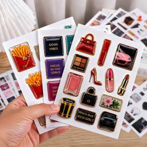 Pegatina de Resina Epoxi Adhesiva de Cristal A5 A6 con Impresión de Logotipo 3D FX, Hoja de Pegatinas de Gel con Corte Kiss Cut para Decoración de Carcasas de Teléfono - Product Image 1