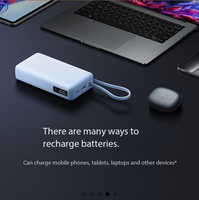 Batterie externe intégrée 20000mAh 67W avec lumière, charge rapide bidirectionnelle, compatible multi-appareils