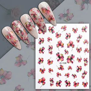 Nail Supplies Glitter Flower Nail Decoration Sticker 3D Flower Design Nail Art Sticker