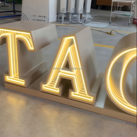 Letrero con Logotipo Personalizado en 3D con Espejo Infinito LED, Letras de Acero Inoxidable con Efecto Abismo Profundo para Fachadas de Tiendas, Negocios, Edificios Exteriores y Hogares