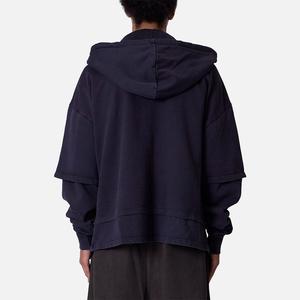 Custom Double Layers <b>Zip</b> <b>Up</b> Hoodie Men's Oversized Heavyweight Streetwear Hood <b>Jacket</b> Factory Wholesale - Product Image 5