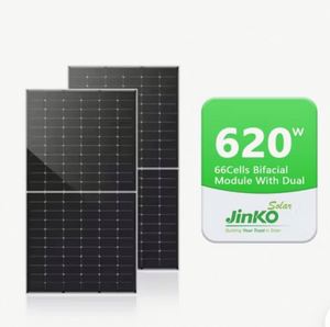 แผงโซลาร์เซลล์ Jinko Solar รุ่น Jkm66hl4m-Bdv กำลังไฟ 620 วัตต์ ขายส่ง  610w 615w 620W 625W 630w โมดูลโซลาร์เซลล์แบบสองหน้า - Product Image 1