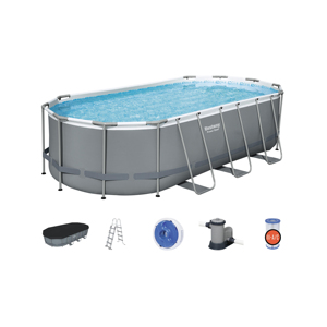 <span class=keywords><strong>Bestway</strong></span>-<span class=keywords><strong>Piscina</strong></span> de soporte ovalado grande 56710, con bomba de filtro estándar europeo para exteriores, <span class=keywords><strong>piscina</strong></span> sobre el suelo - Product Image 1