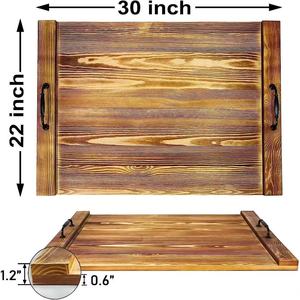 Planche de cuisine en bois massif, planche à découper rectangulaire avec poignées pour protéger la surface de cuisson - Product Image 4