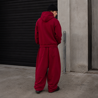 Nouveauté : Ensemble de vêtements streetwear pour homme, 2 pièces, sweat-shirt à fermeture éclair surdimensionné et pantalon de survêtement ample, 100% coton, ensemble deux pièces