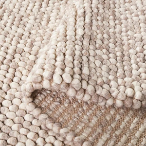 Modern Wool Cotton <b>Cushioned</b> Thick (0.6-1 In.) Medium Pile Cotton Back <b>Rectangular</b> Area Rug Hand Woven 8'x10' Home Use - Product Image 2