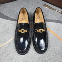Nouveaux Mocassins Penny Homme 2026 de Haute Qualité en Cuir Bleu Marine Brillant à Enfiler pour Tenues Décontractées ou Professionnelles
