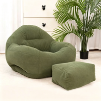 Fauteuil pouf moderne et minimaliste pour une personne, idéal pour une utilisation en intérieur dans la chambre, le salon et le balcon - Design en tissu tatami